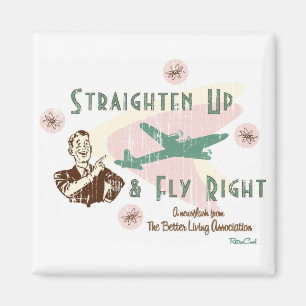 Retro 'Flieg richtig' Magnet