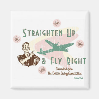 Retro 'Flieg richtig' Magnet