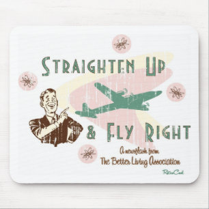 Retro 'Flieg richtig' Mousepad