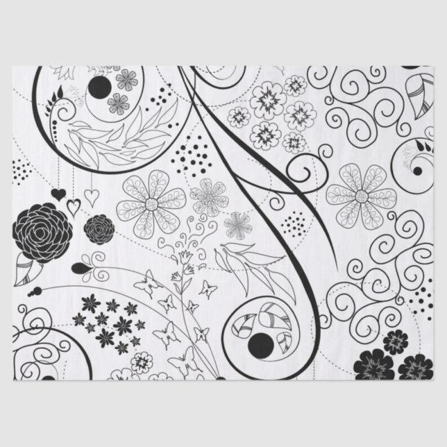 Retro flippiges modisches Muster Seidenpapier (Vorderseite)