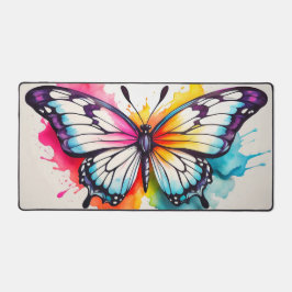 Retro Floating Butterfly Doodle Art Schreibtischunterlage