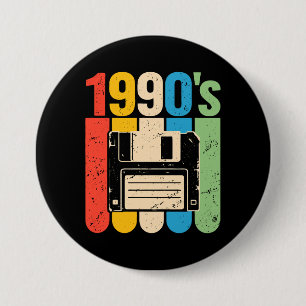 Retro-Floppydisk-Computer-Nostalgie der 1990er Button