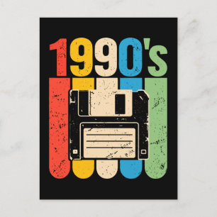 Retro-Floppydiskette-Computer-Nostalgie der 1990er Postkarte