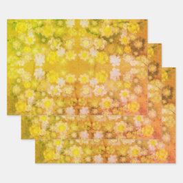 Retro Floral Abstrakt Salty Wasserfarben Muster Geschenkpapier Set