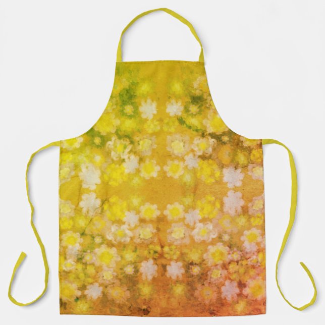 Retro Floral Abstrakt Salty Wasserfarben Muster Schürze (Vorderseite)