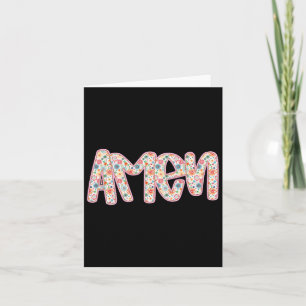 Retro Floral Amen Happy Christlich Osterbibel Ver Karte