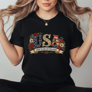 Retro Floral American Anniversary T-Shirt
