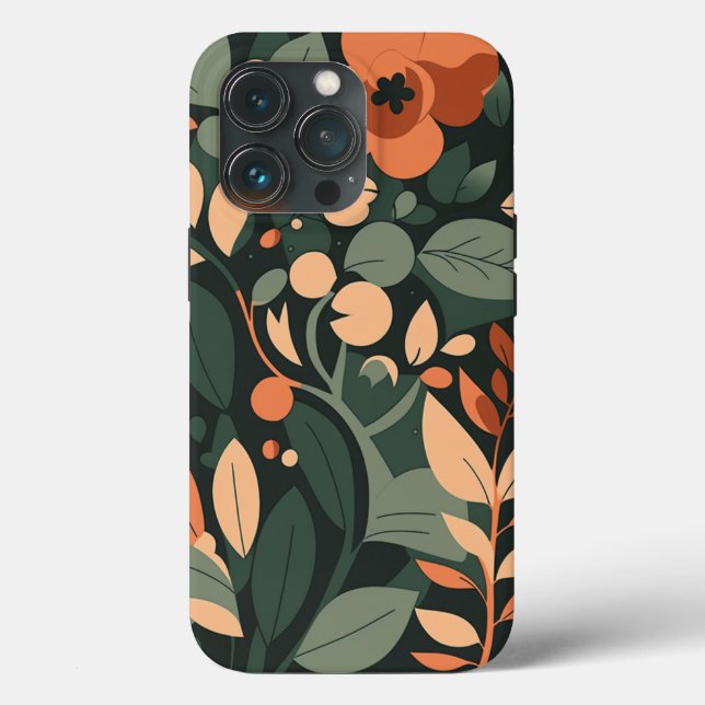 Retro Floral Art Muster Case-Mate iPhone Hülle (Rückseite)