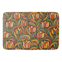 Retro Floral Art Nouveau Pattern Décor Badematte