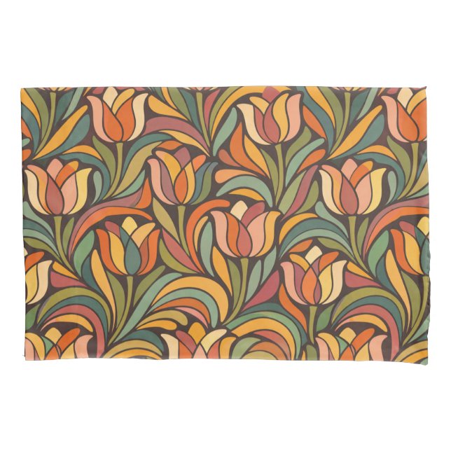 Retro Floral Art Nouveau Pattern Décor Kissenbezug (Vorderseite)
