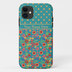 Retro Floral auf Aquamarinem Xtreme iPhone 5 Fall Case-Mate iPhone Hülle