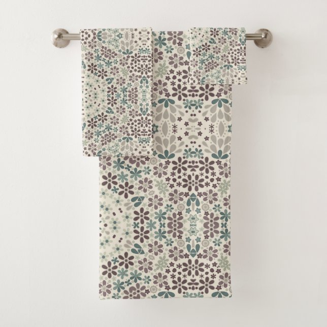 Retro, floral badhandtuch set (Insitu)