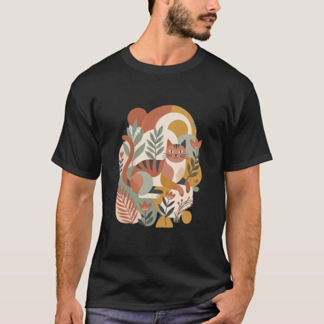 Retro-Floral-Boho-Kunst-T-Shirt T-Shirt (Vorderseite)