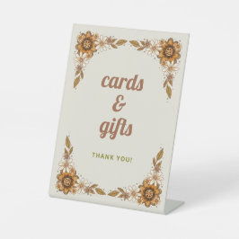 Retro Floral | Brautparty Karten und Geschenke Sockelschild