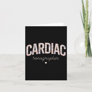 Retro Floral Cardiac Sonographin Kardiovaskuläres  Karte