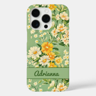 Retro Floral iPhone 16 Pro Hülle