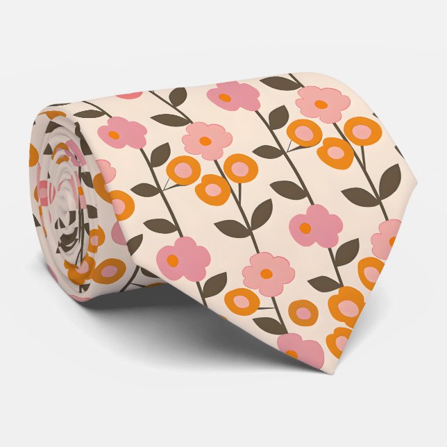 Retro Floral Cotattcore Neck Tie Krawatte (Gerollt)