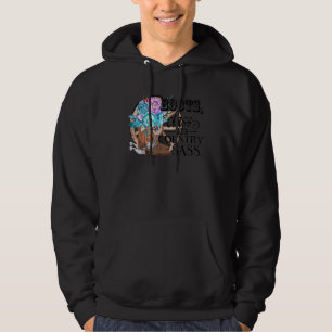 Retro Floral Cowgirl Boot Class Country Sass Peace Hoodie