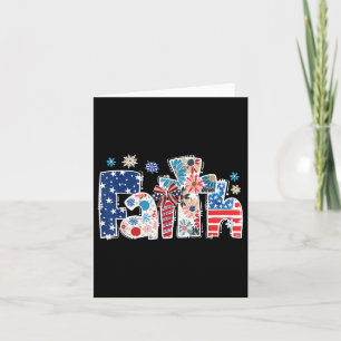 Retro Floral Faith Us Flag Christlich American 4. Karte