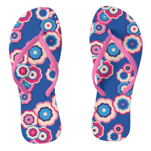 Retro Floral Flip Flops