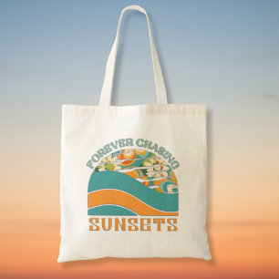 Retro Floral Forever Jagen Sunsets Tragetasche