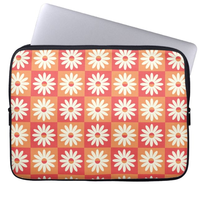 "Retro Floral Fusion Laptopschutzhülle (Vorderseite)