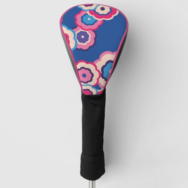 Retro Floral Golf Head Cover Golf Headcover (Vorderseite)