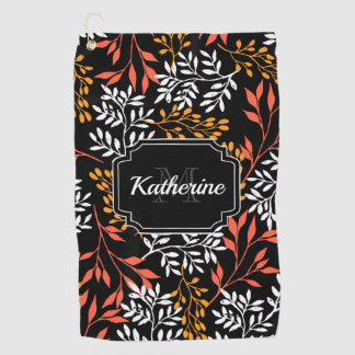 Retro Floral Golfhandtuch