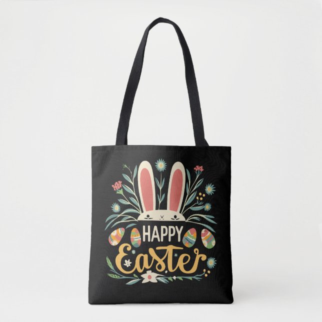 Retro Floral Happy Easter Bunny Boho Spring (Vorderseite)