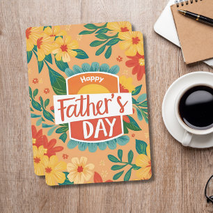 Retro Floral Happy Vatertag Card Feiertagskarte