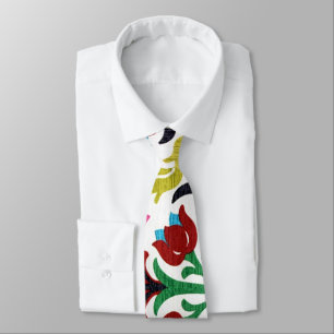 Retro Floral Krawatte  Krawatte für Primärfarbst