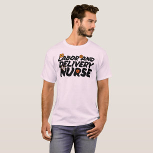 Retro Floral Labour and Delivery Nurse - RN T-Shirt
