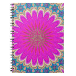 Retro Floral Mandala Psychedelic Blume Power Notizblock