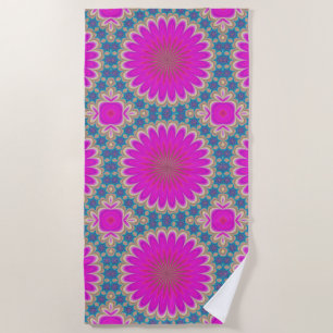 Retro Floral Mandala Psychedelic Blume Power Strandtuch