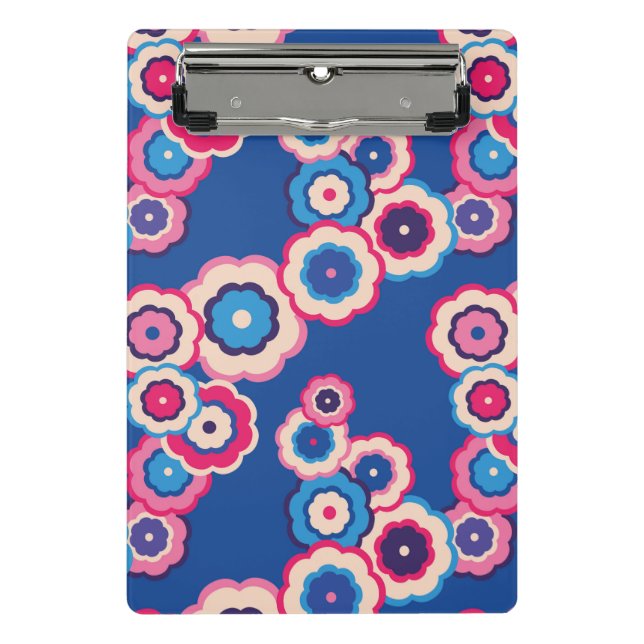 Retro Floral Mini Klemmbrett (Vorderseite)