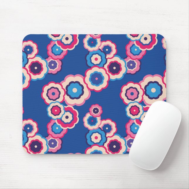 Retro Floral Mousepad (Mit Mouse)