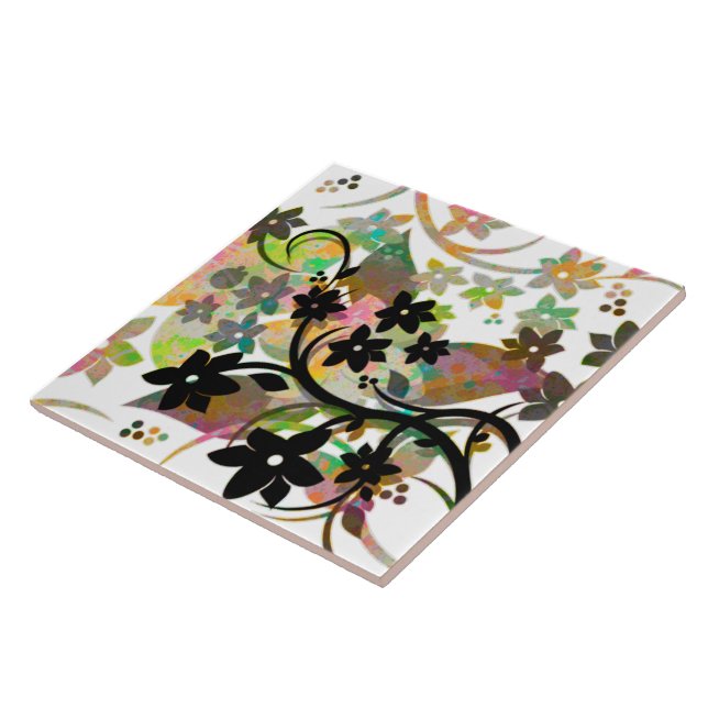 [Retro Floral] Multicolor Botanical Graphics Desig Fliese (Seite)