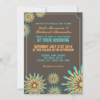Retro Floral Muster Hochzeit Einladung