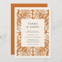 Retro floral Muster Rahmen Hochzeitseinladung