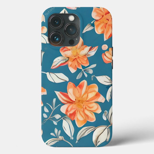 Retro Floral Nahtloses Muster Case-Mate iPhone Hülle (Rückseite)