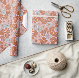 Retro Floral Nahtloses Muster Geschenkpapier