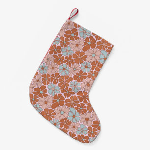 Retro Floral Nahtloses Muster Kleiner Weihnachtsstrumpf