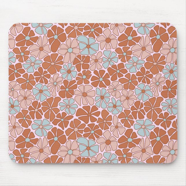 Retro Floral Nahtloses Muster Mousepad (Vorne)