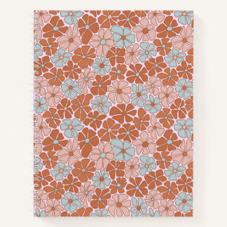 Retro Floral Nahtloses Muster Notizbuch