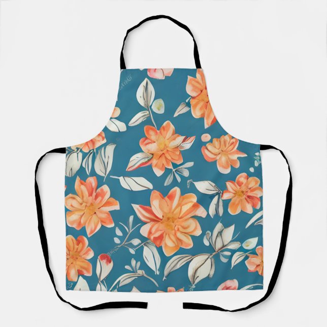Retro Floral Nahtloses Muster Schürze (Vorderseite)