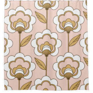 Retro floral: nahtloses Vintage-Muster. Duschvorhang