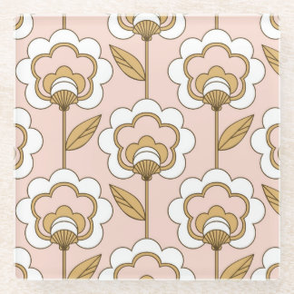 Retro floral: nahtloses Vintage-Muster. Glasuntersetzer