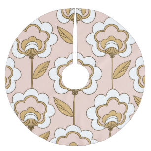 Retro floral: nahtloses Vintage-Muster. Polyester Weihnachtsbaumdecke