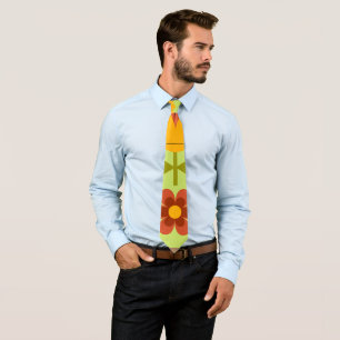 Retro Floral Neck Tie Krawatte