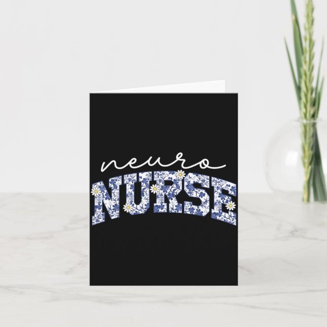Retro Floral Neuro Nurse Neurology Neurologist Rn  Karte (Vorderseite)